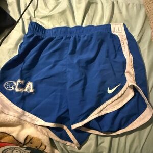 Nike Women's Athletic Shorts in Blue and White Small